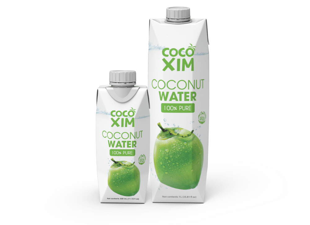 cocoxim pure coconut water in 330ml and 1000 ml